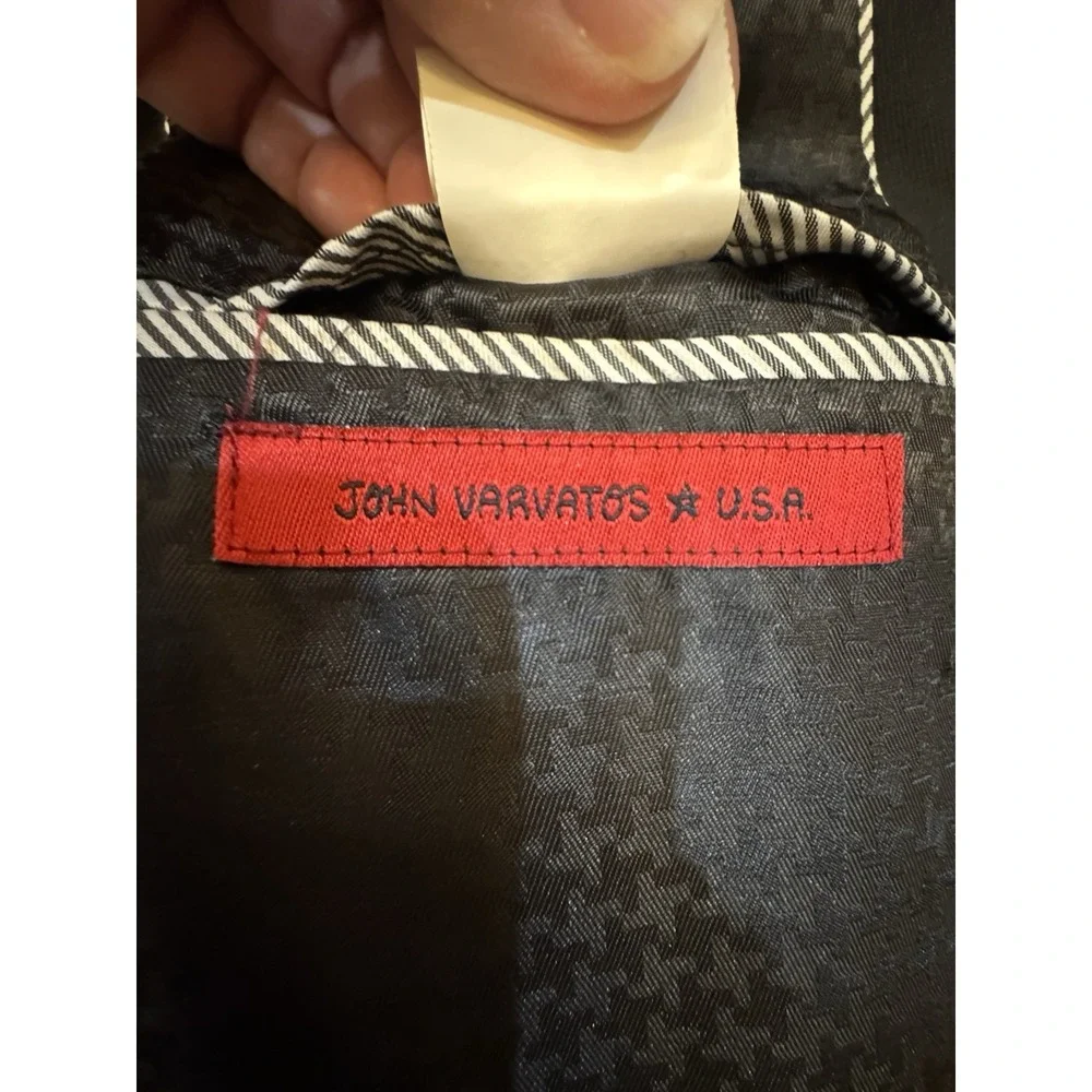 John Varvatos Blazer Men‎ 40R Black Wool Sport Coat Jacket 2 Button Breathable